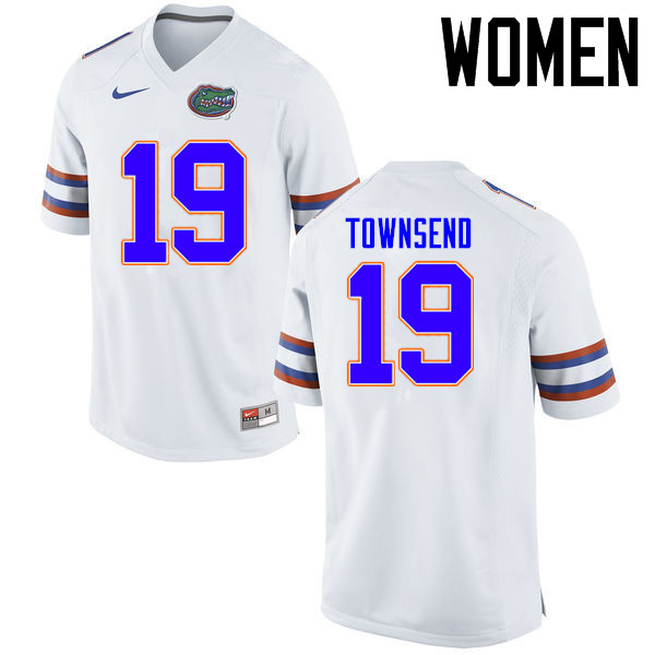 Women Florida Gators #19 Johnny Townsend College Football Jerseys Sale-White - Click Image to Close